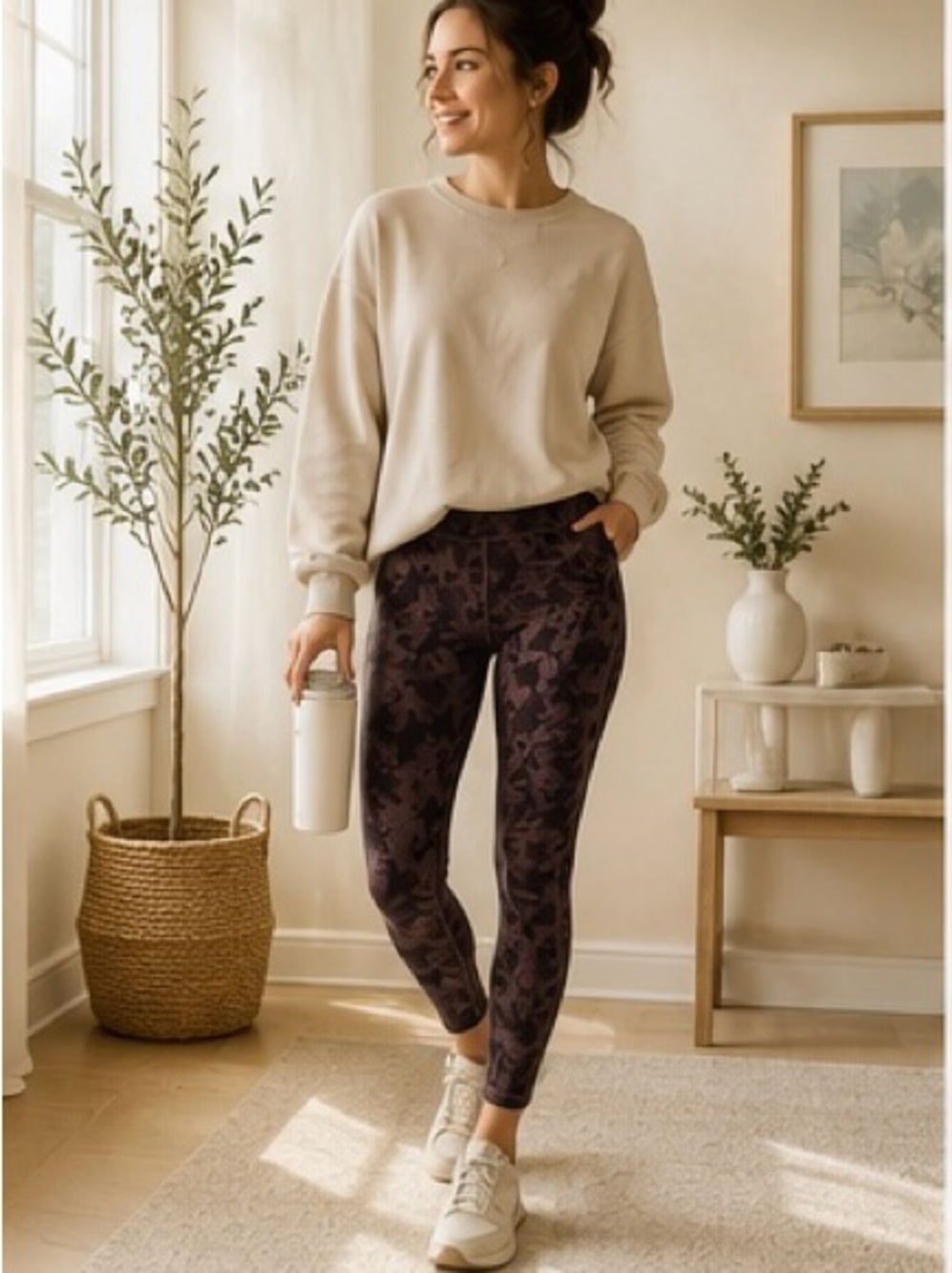 Lululemon Align High Rise Pant 25” Size 4 Mini Dusk Floral Antique Bark